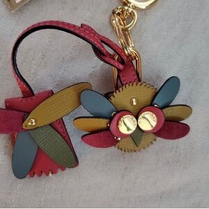 Nwt Burberry Leather bag charm keyring 100% Authentic
